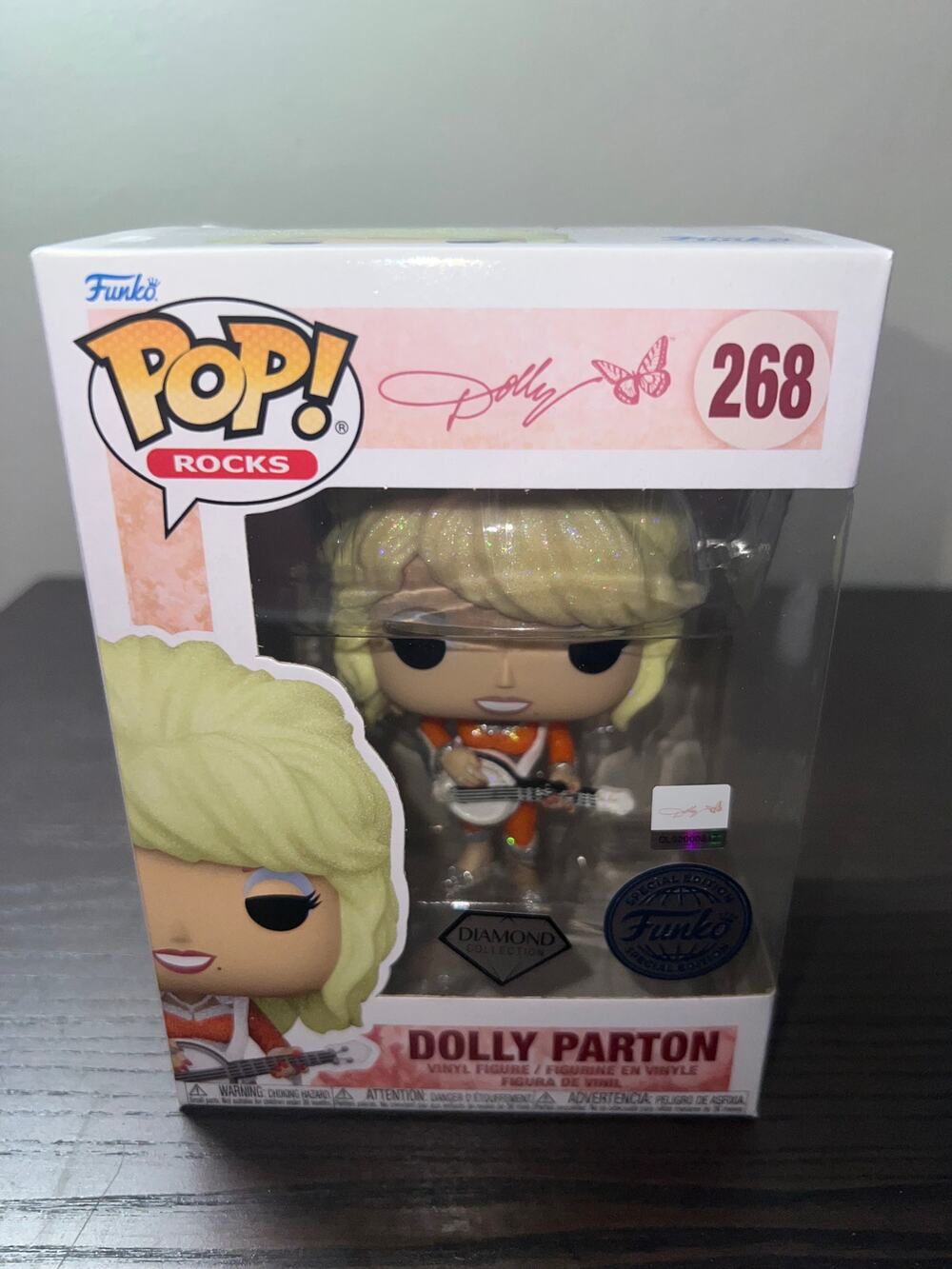 VAULTED SPECIAL EDITION DIAMOND GLITTER Dolly Parton Funko Pop Rock #268 Country